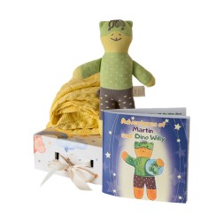 Dino Willy set with personalized fairy tale and blanket